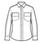 cream colored band-collar shirt with two chest pockets image